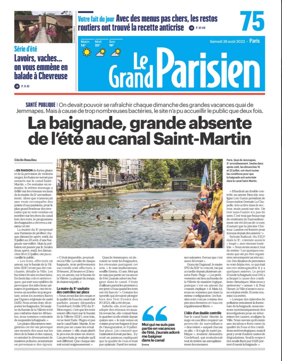 Paris : la baignade, grande absente de l’été au canal Saint-Martin